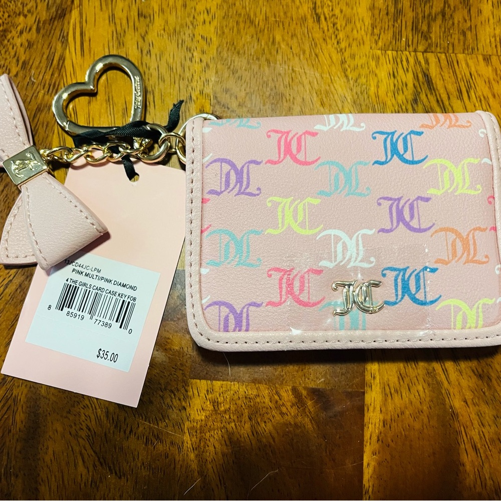 Juicy Couture Pink Multicolor Logo Wallet